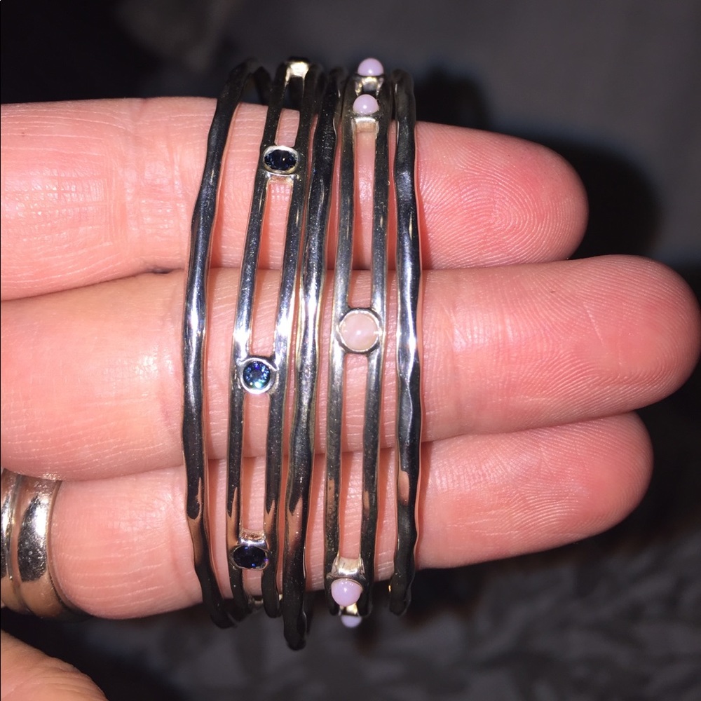 5 Set Sterling Silver Bangles - image 3